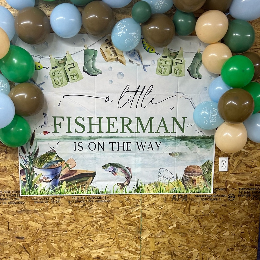 A little fisherman is on the way baby shower decor